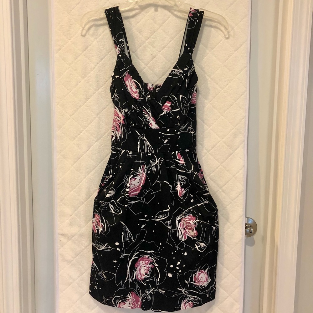 Charlotte Russe Medium Black White & Maroon Dress